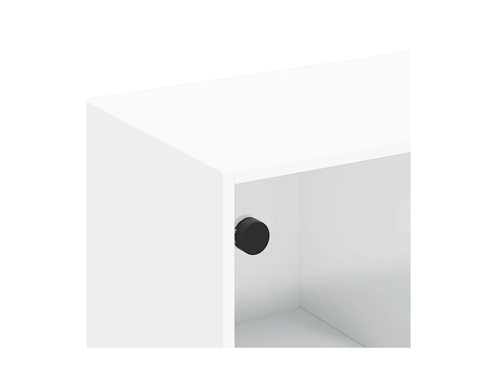 Meuble TV avec portes en verre blanc 102x37x42 cm