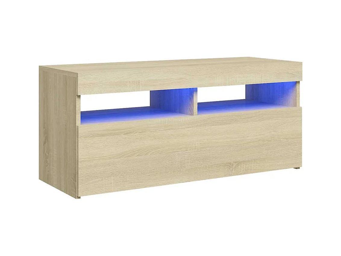 Meuble TV avec lumières LED chêne sonoma 90x35x40 cm