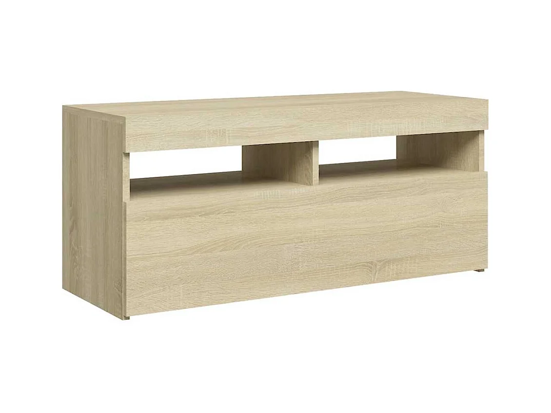 Meuble TV avec lumières LED chêne sonoma 90x35x40 cm