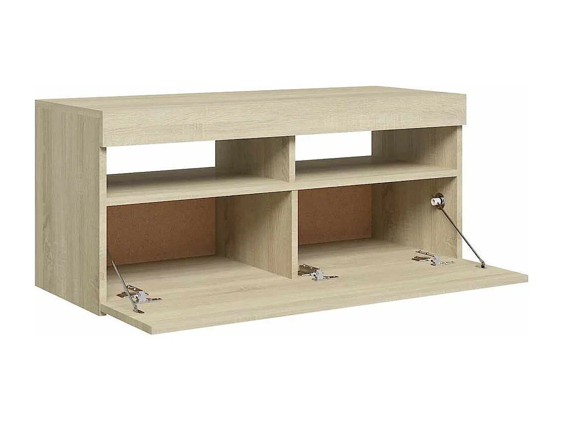 Meuble TV avec lumières LED chêne sonoma 90x35x40 cm