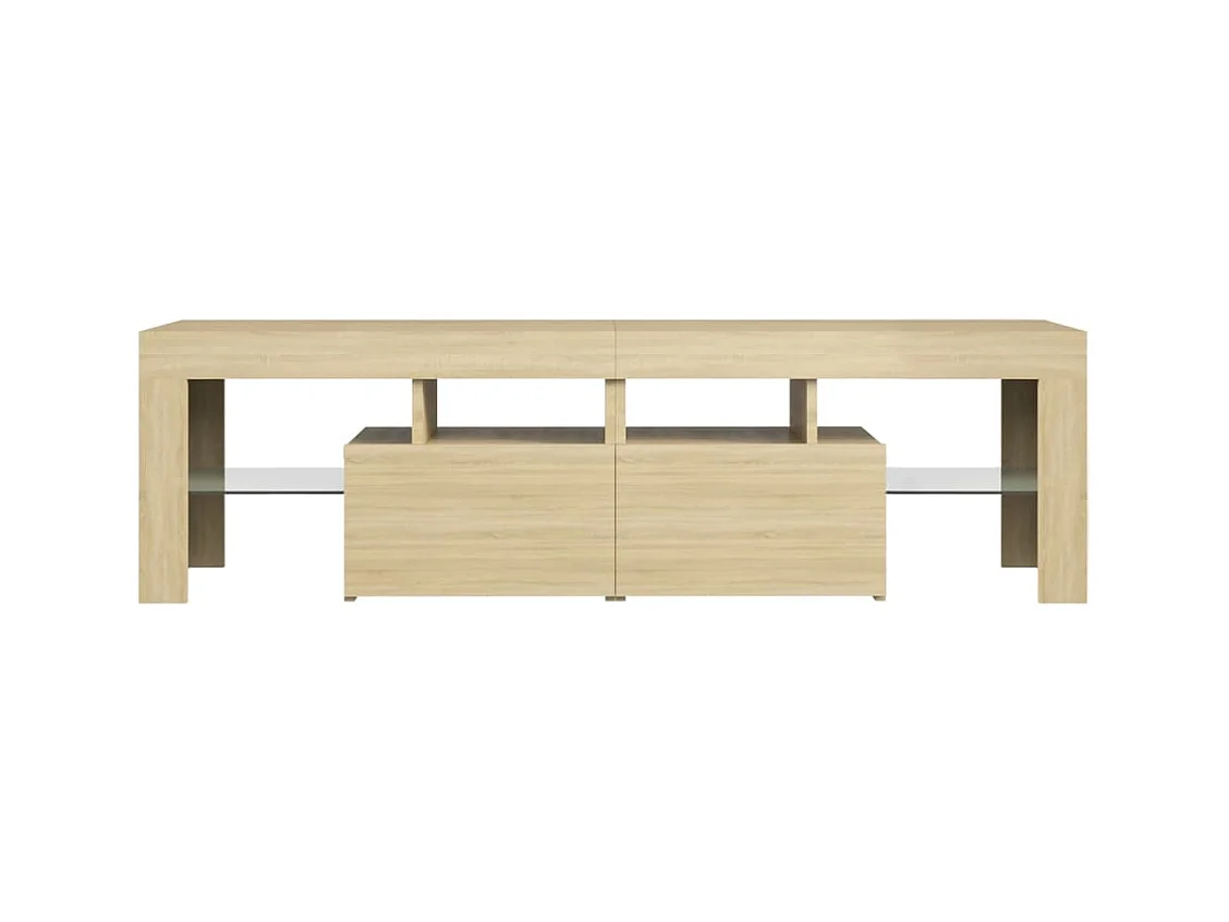 Mobile TV con luci LED Rovere Sonoma 140x36,5x40 cm