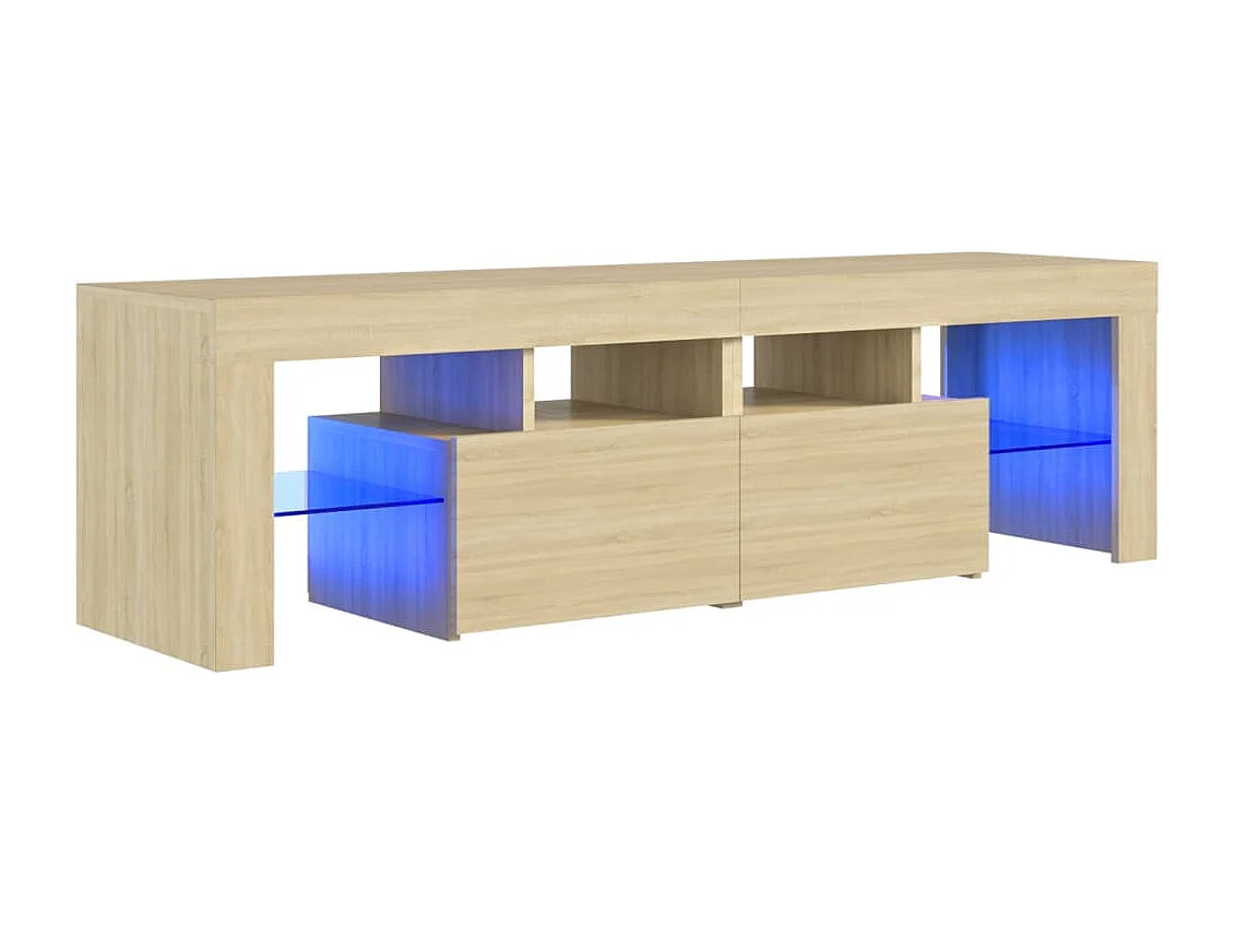 Mueble de TV con luces LED roble Sonoma 140x36,5x40 cm