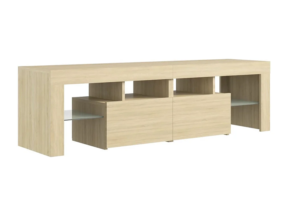 Mueble de TV con luces LED roble Sonoma 140x36,5x40 cm