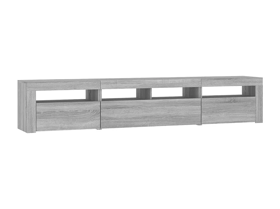 Meuble TV avec lumières LED Sonoma gris 210x35x40 cm