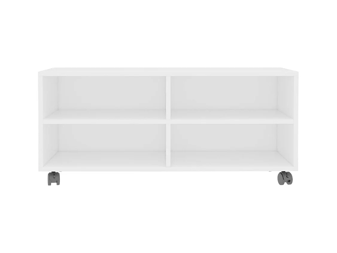Meuble TV avec roulettes Blanc 90x35x35 cm Bois d'ingénierie
