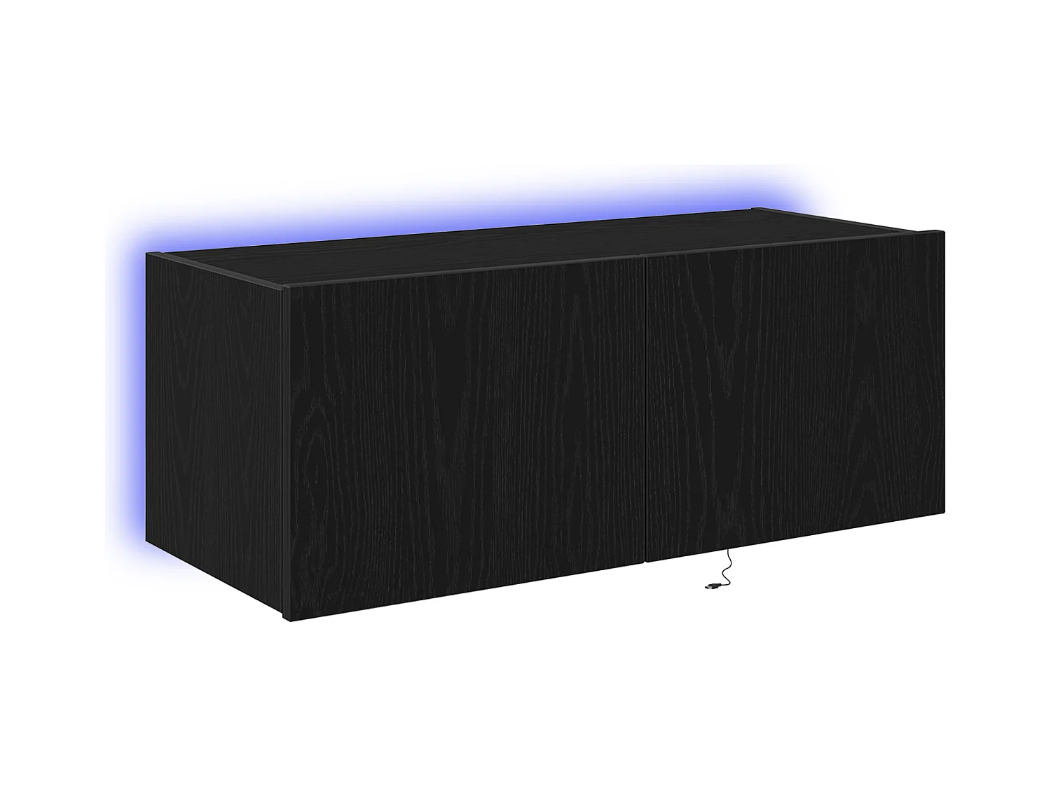 TV-meubel met LED-verlichting Zwarte Eiken 80x35x31 cm