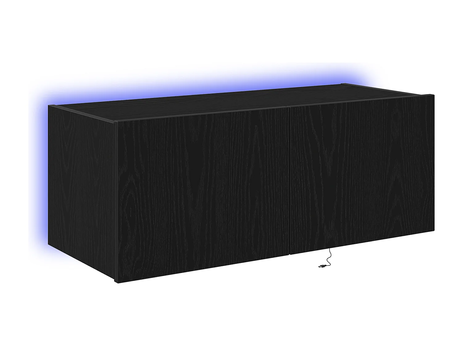 TV-meubel met LED-verlichting Zwarte Eiken 80x35x31 cm