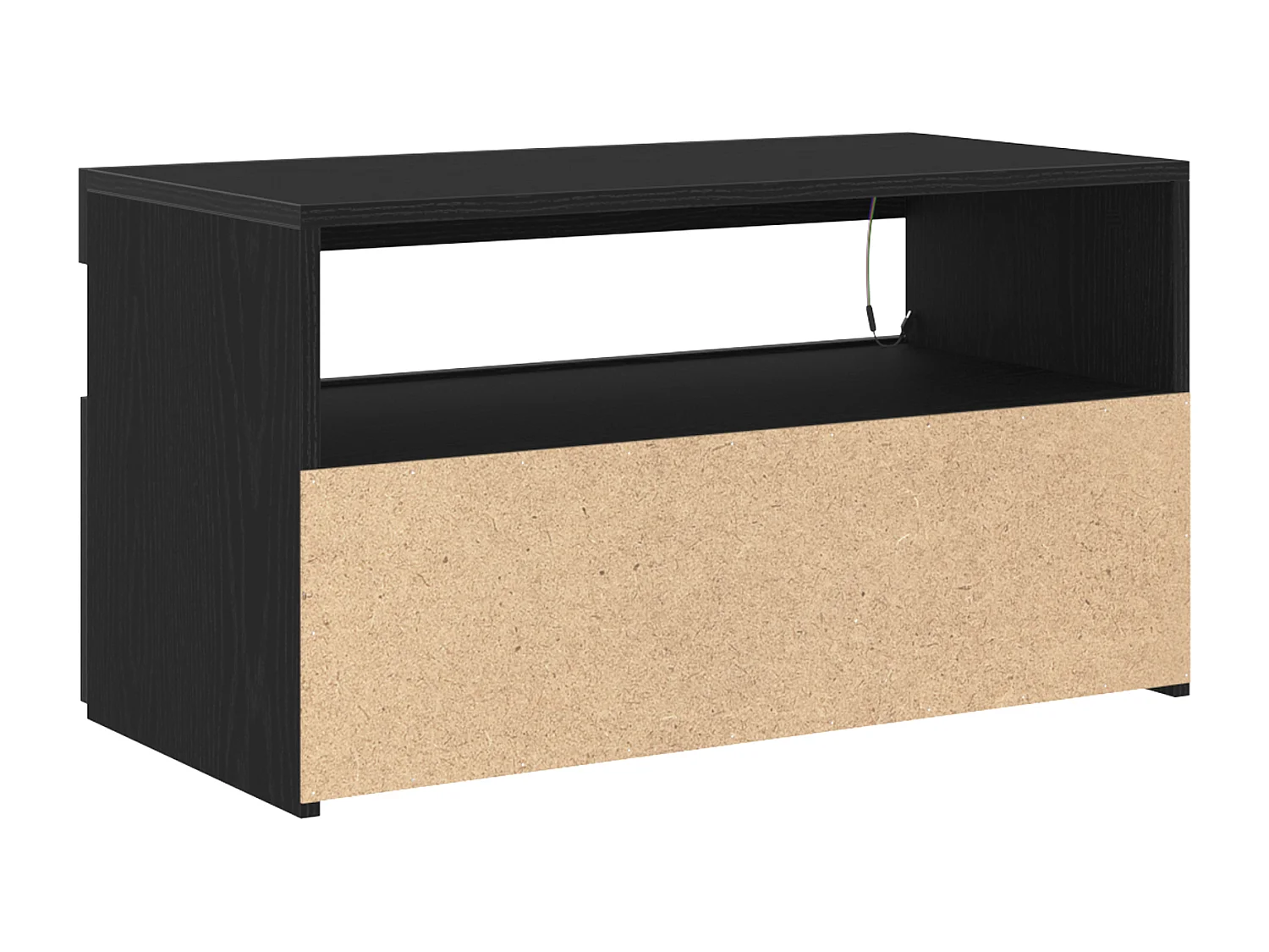 Meuble TV avec lumières LED Chêne Noir 75x35x40 cm en bois d'ingénierie