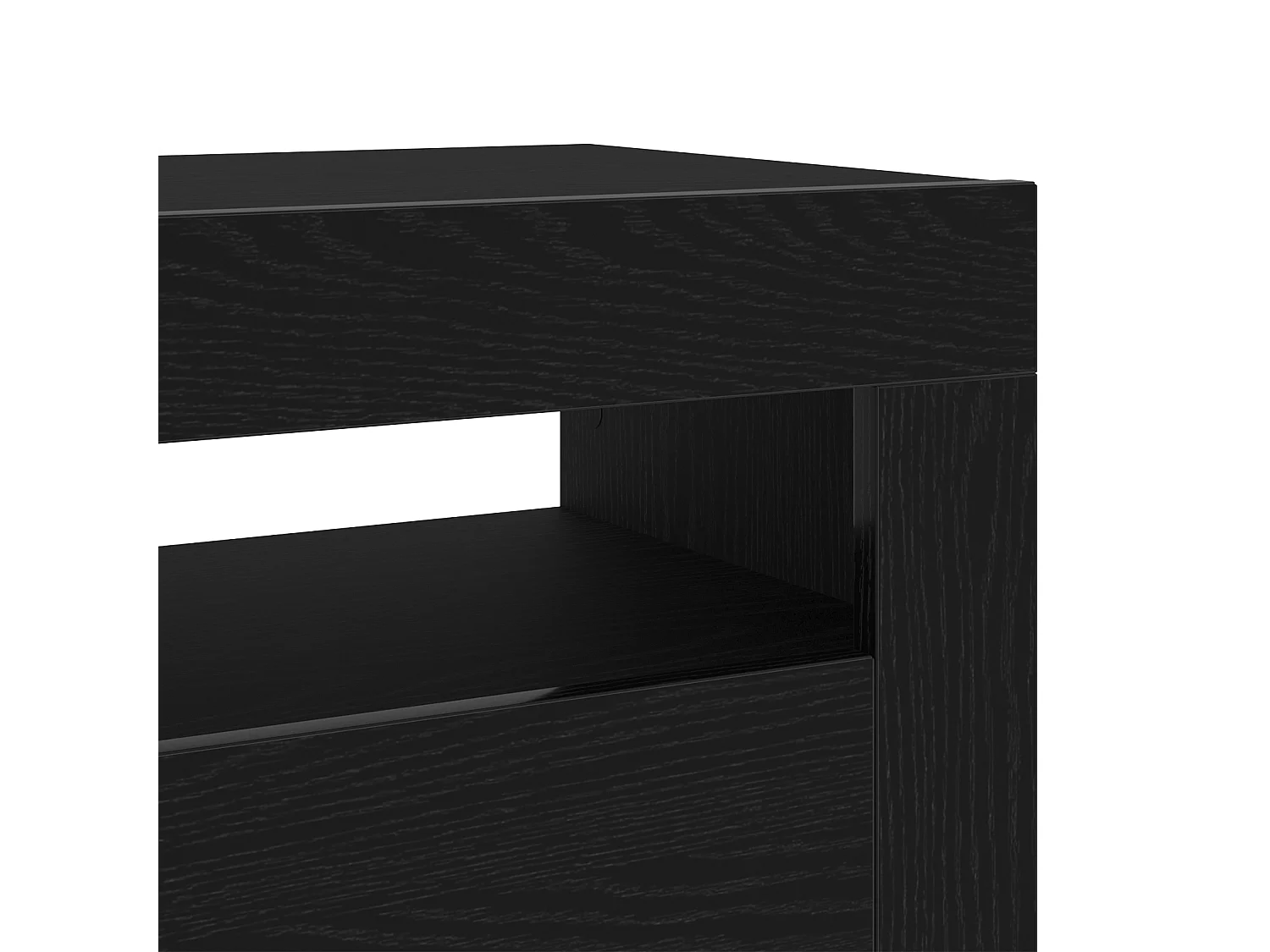 Meuble TV avec lumières LED Chêne Noir 75x35x40 cm en bois d'ingénierie