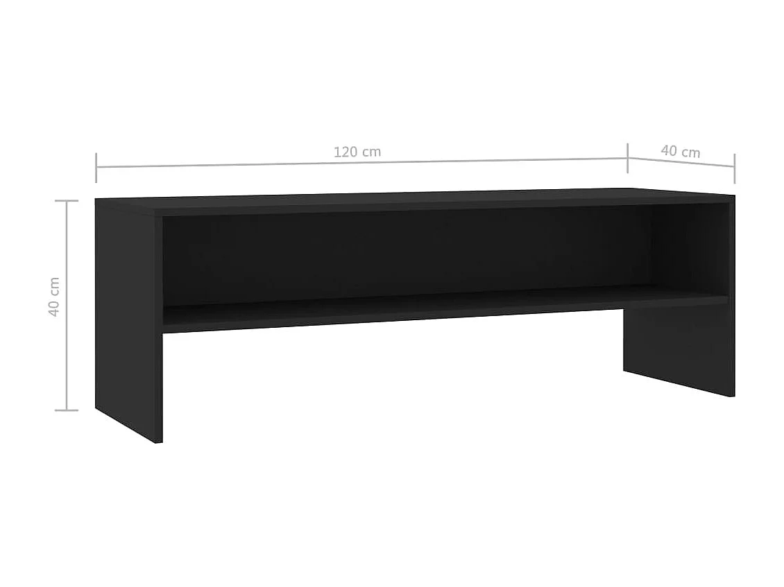 Mueble de TV negro 120x40x40 cm Madera de ingeniería