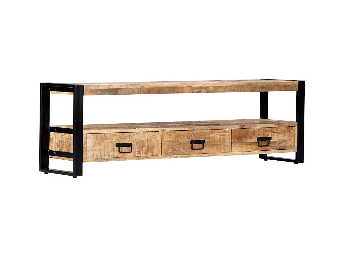 Meuble TV 150x30x45 cm Bois solide de manguier