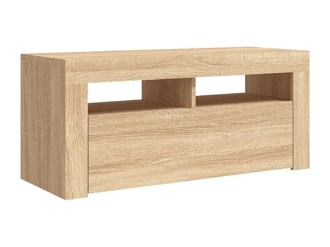 Mobile TV con luci LED Rovere Sonoma 90x35x40 cm