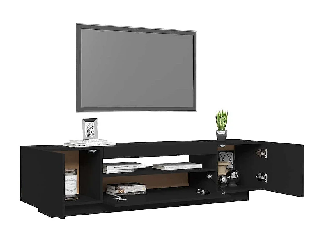 Meuble TV avec lumières LED noir 160x35x40 cm