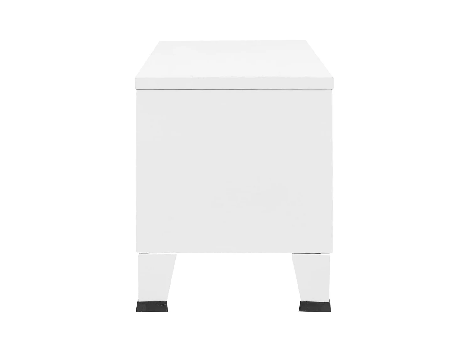 Meuble TV industriel Blanc 105x35x42 cm Métal