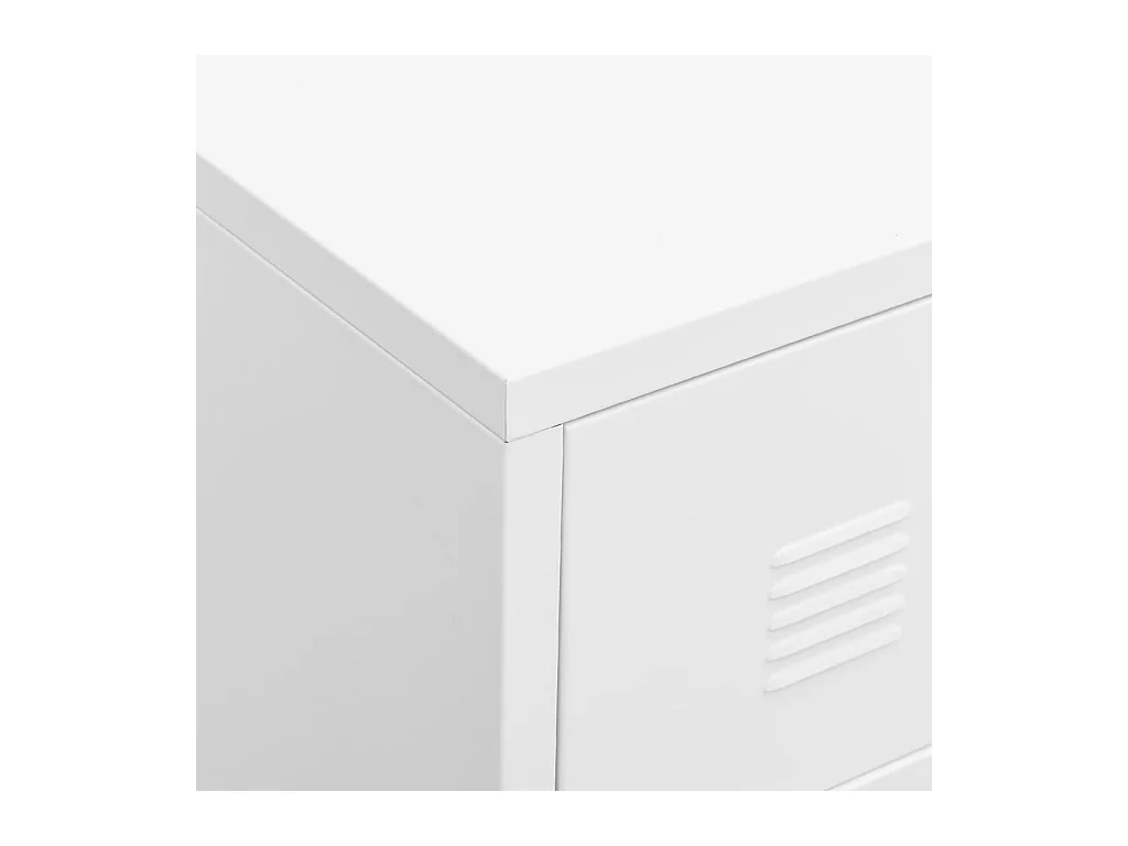 Meuble TV industriel Blanc 105x35x42 cm Métal