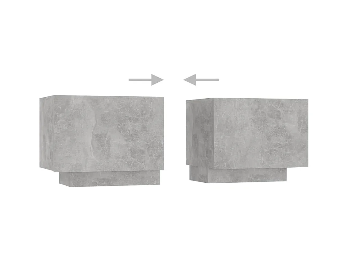 Meuble TV avec lumières LED Gris béton 300x35x40 cm