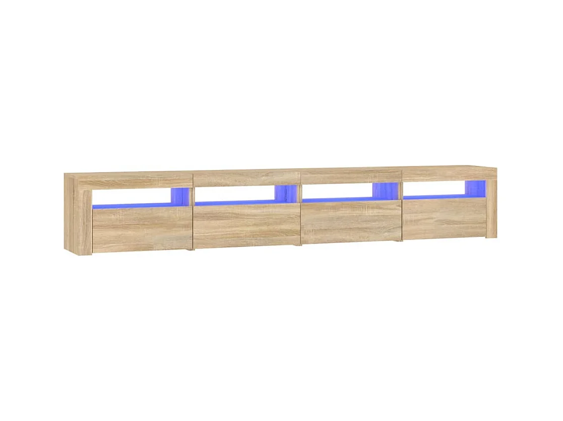 Meuble TV avec lumières LED Chêne sonoma 240x35x40 cm