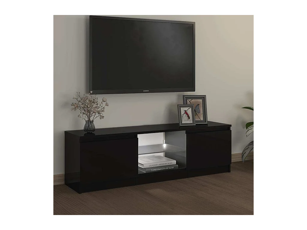 Meuble TV avec lumières LED Noir 120x30x36 cm