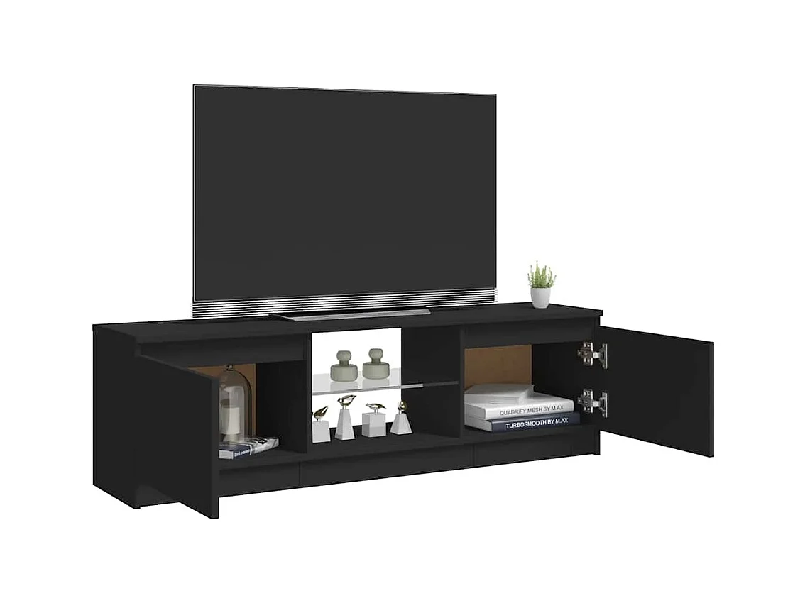 Meuble TV avec lumières LED Noir 120x30x36 cm