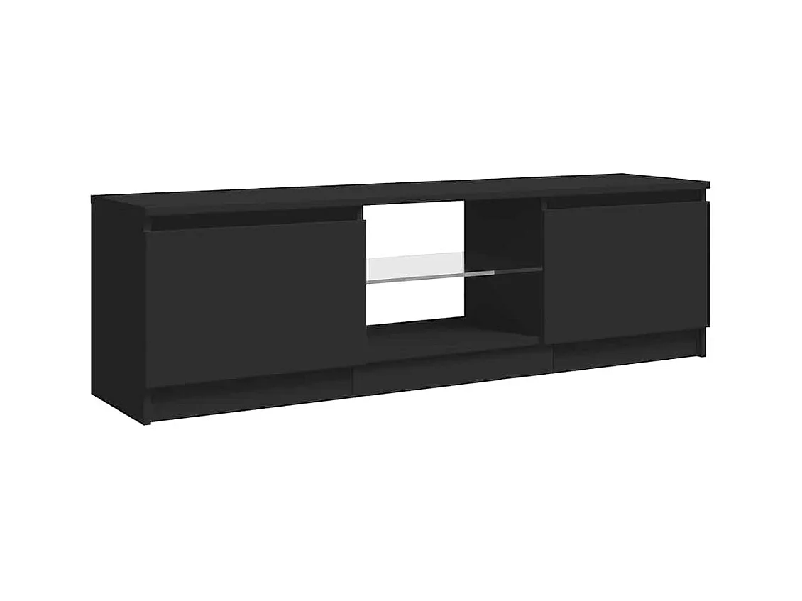 Meuble TV avec lumières LED Noir 120x30x36 cm