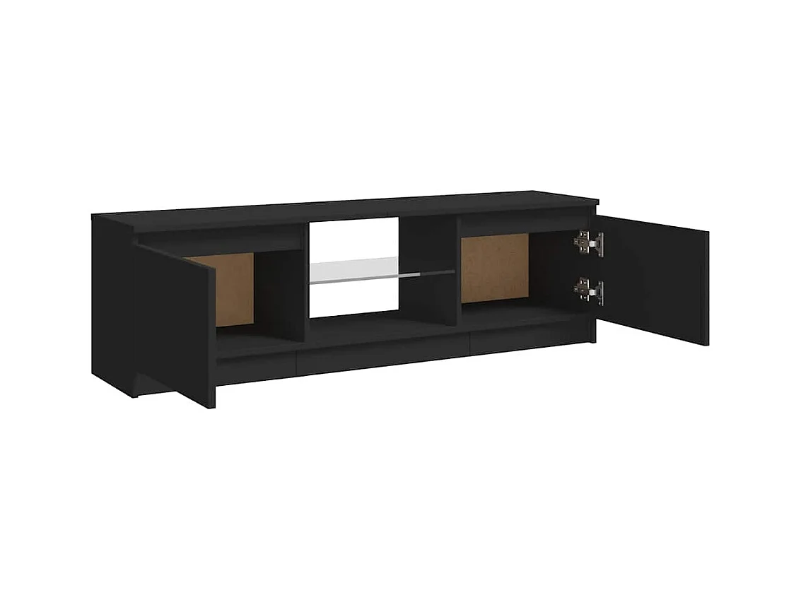 Meuble TV avec lumières LED Noir 120x30x36 cm