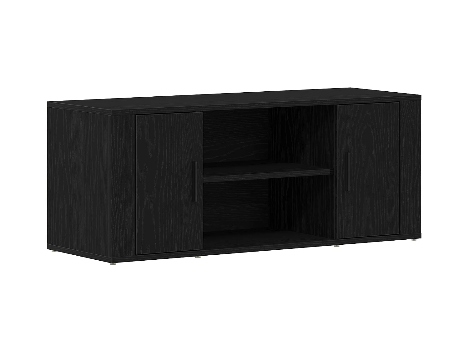 Meuble TV Noir Chêne 100x35x40 cm Bois d'ingénierie