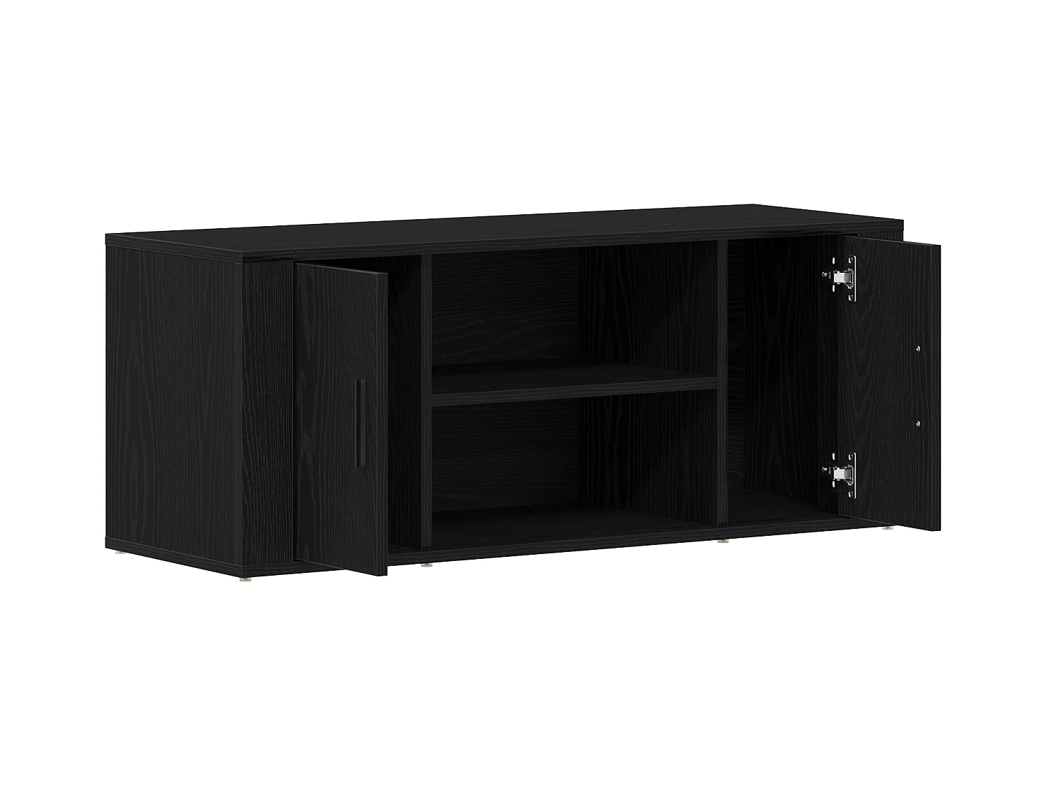 Meuble TV Noir Chêne 100x35x40 cm Bois d'ingénierie