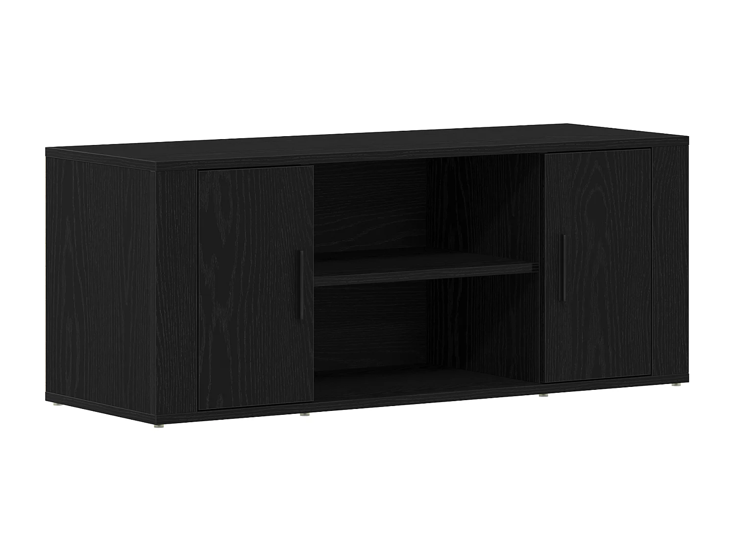 Meuble TV Noir Chêne 100x35x40 cm Bois d'ingénierie