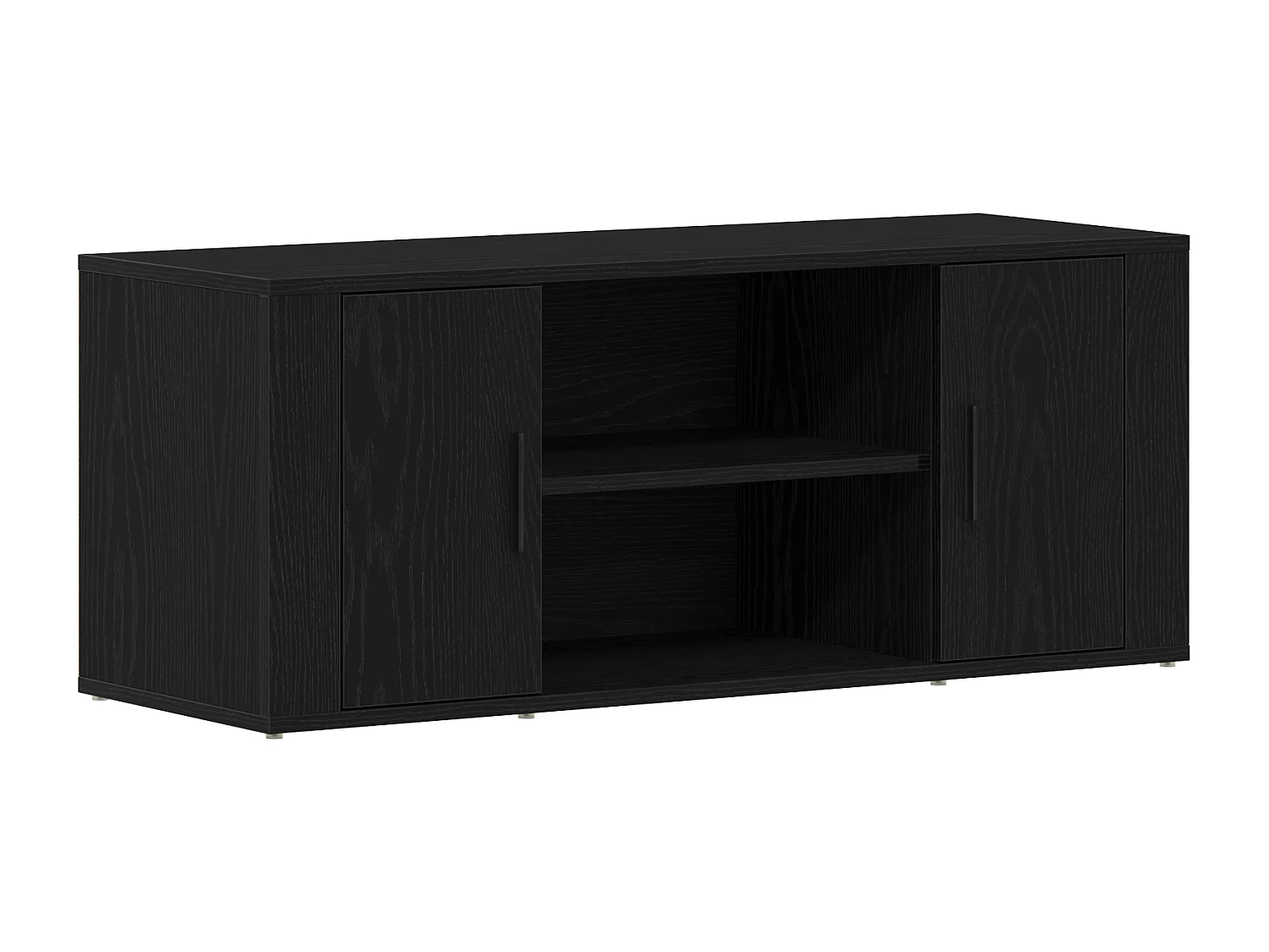 Meuble TV Noir Chêne 100x35x40 cm Bois d'ingénierie