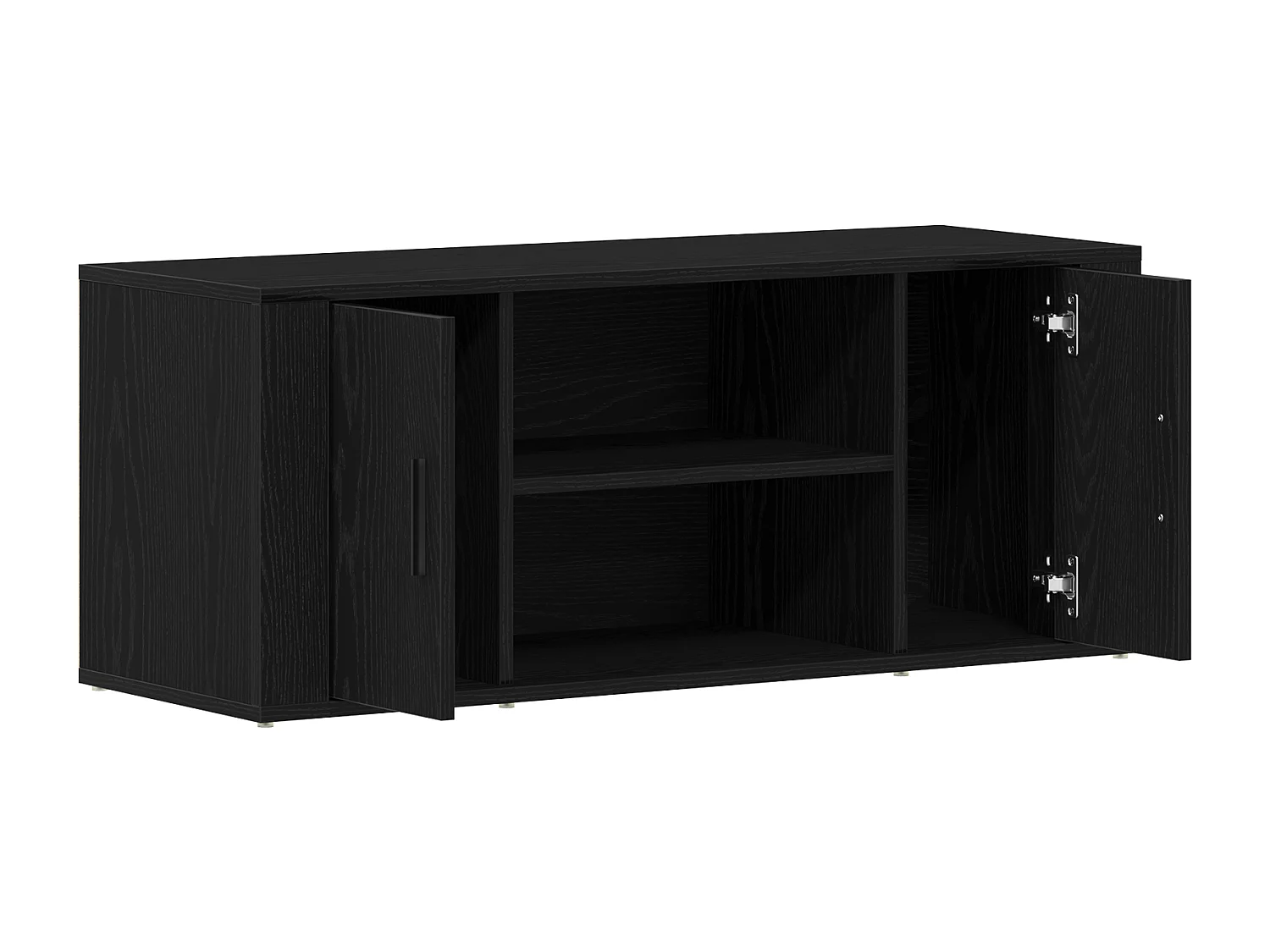 Meuble TV Noir Chêne 100x35x40 cm Bois d'ingénierie
