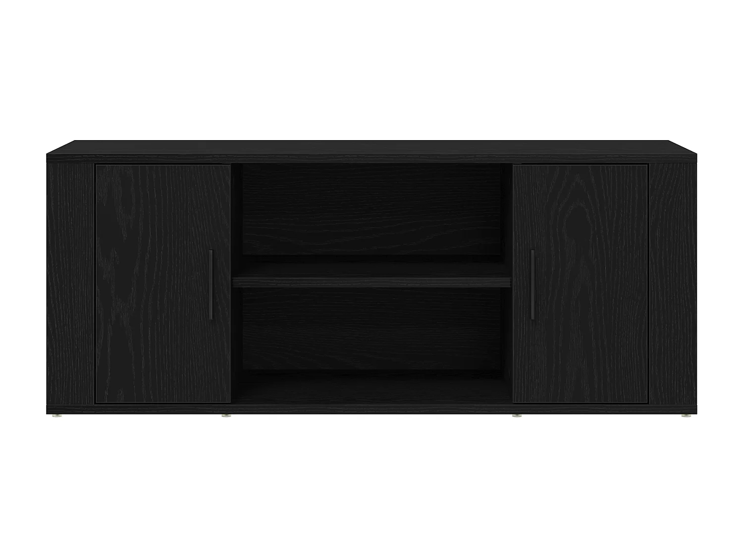 Meuble TV Noir Chêne 100x35x40 cm Bois d'ingénierie