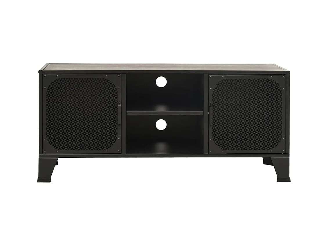 Mobile TV grigio 105x36x47 cm Metallo e MDF