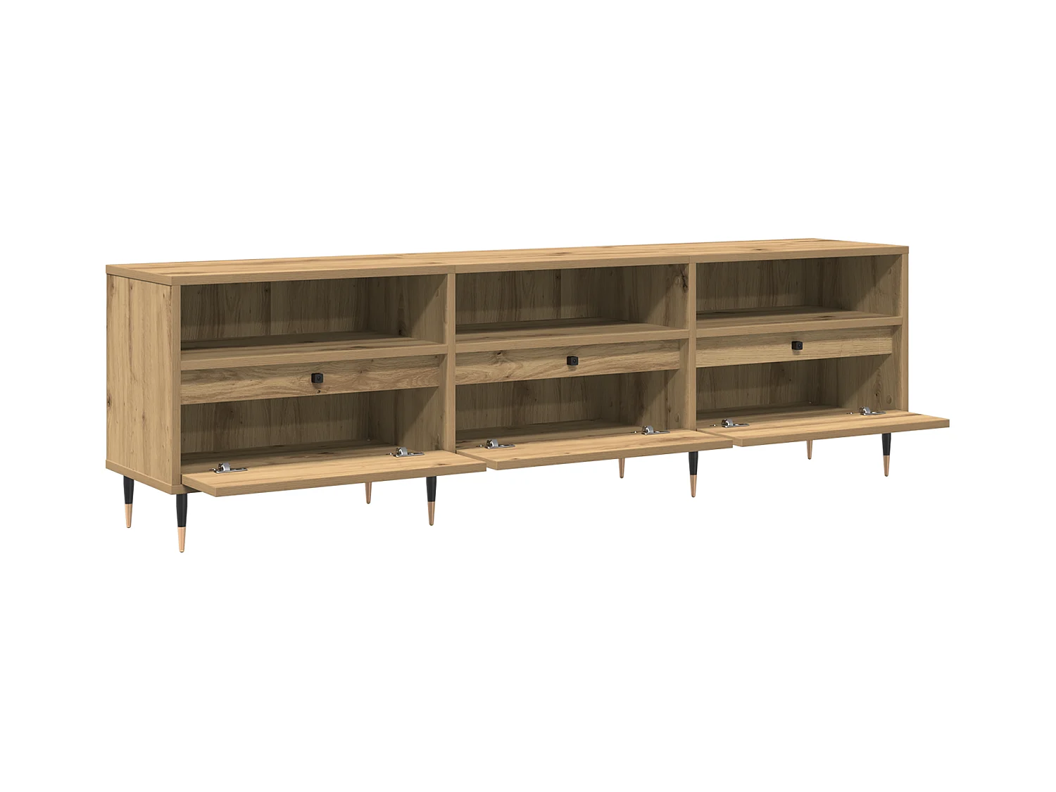 Mobile TV in rovere lavorato a mano 150x30x44,5 cm Legno ingegnerizzato