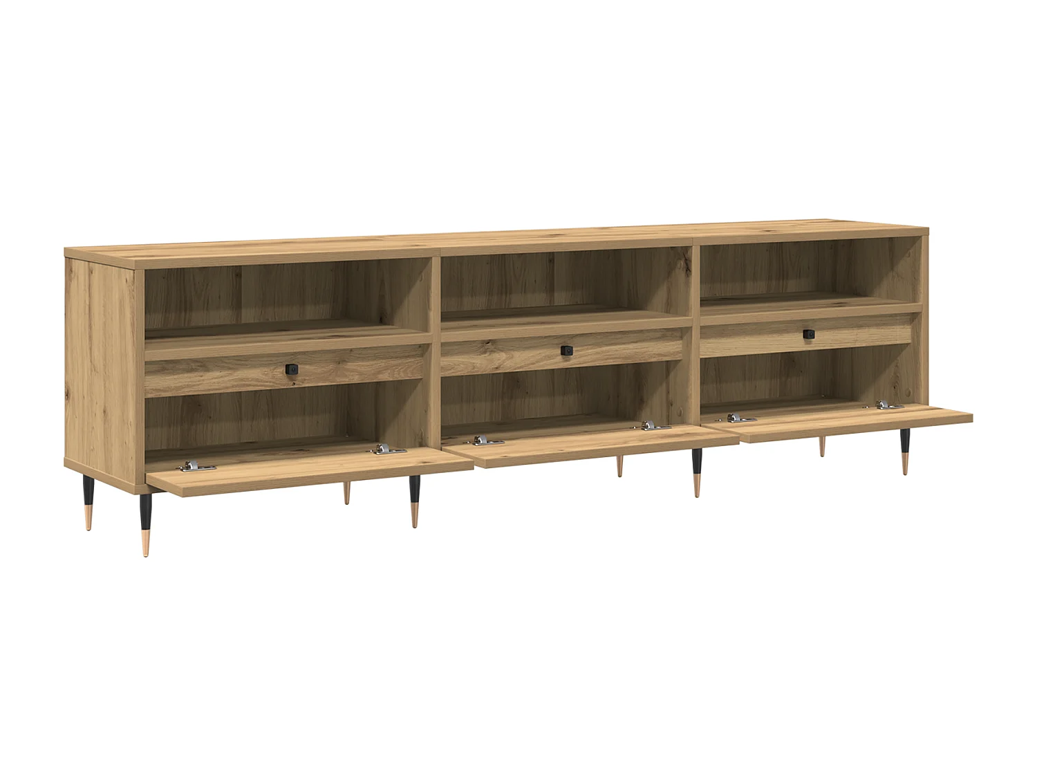 TV-meubel Handgemaakt eikenhout 150x30x44,5 cm Technisch hout
