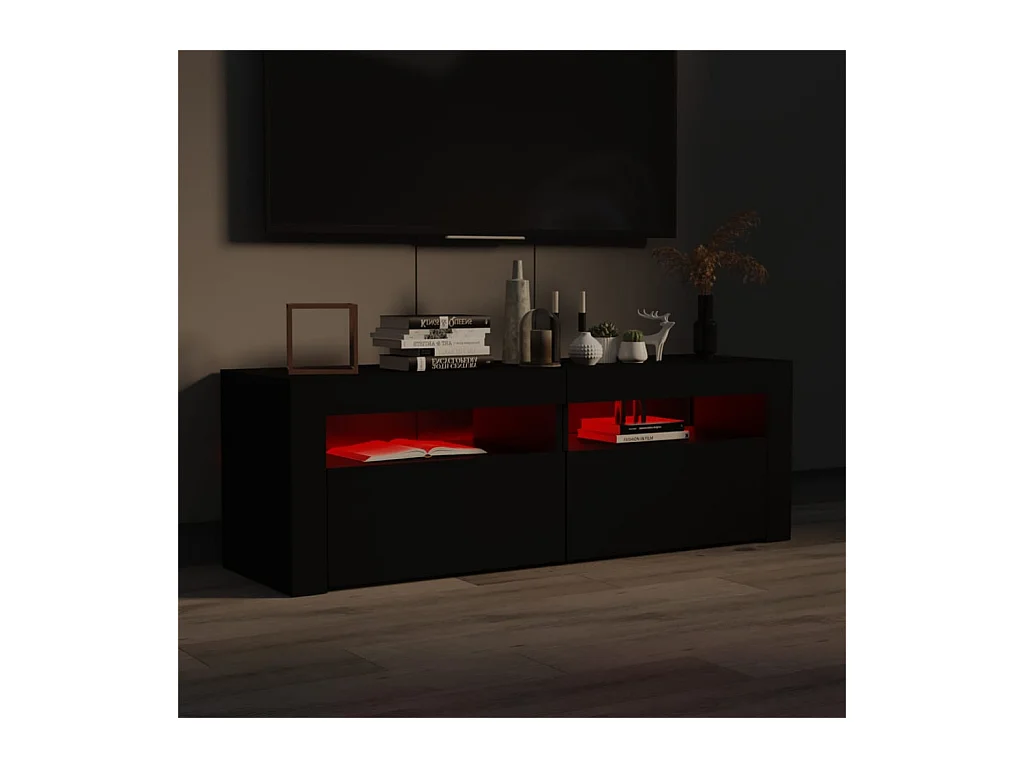 Meuble TV avec lumières LED noir 120x35x40 cm