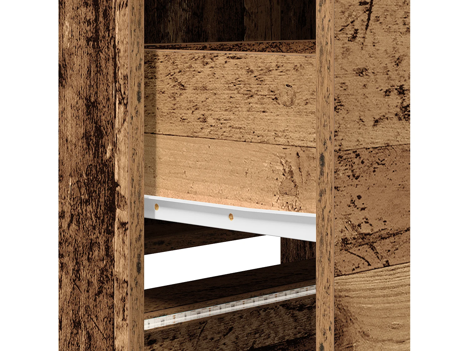 Meuble TV avec LED Vieux Bois 162,5x34x40 cm Bois Aggloméré