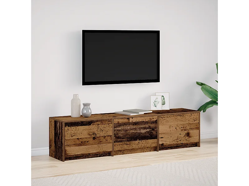 Mueble TV con LED Madera Vieja 162,5x34x40 cm Aglomerado