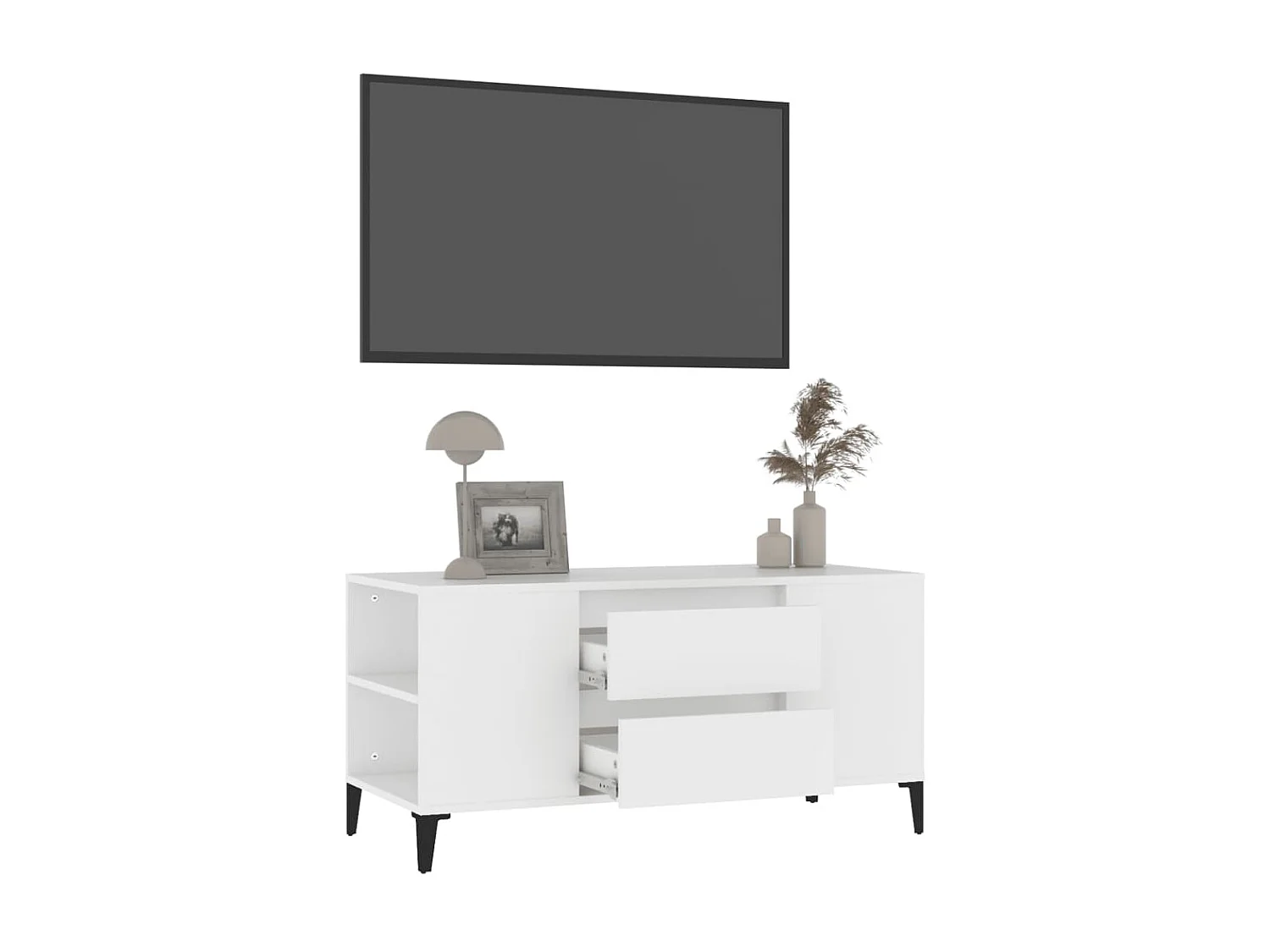 Mobile TV bianco 102x44,5x50 cm Legno ingegnerizzato