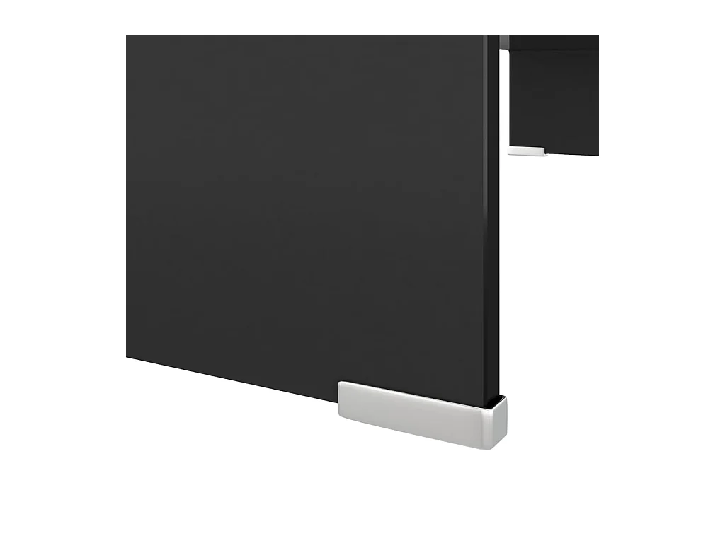 Meuble TV/support pour moniteur 80x30x13 cm verre noir