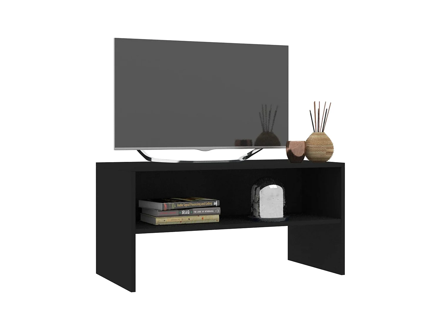 Meuble TV Noir 80x40x40 cm Bois d’ingénierie