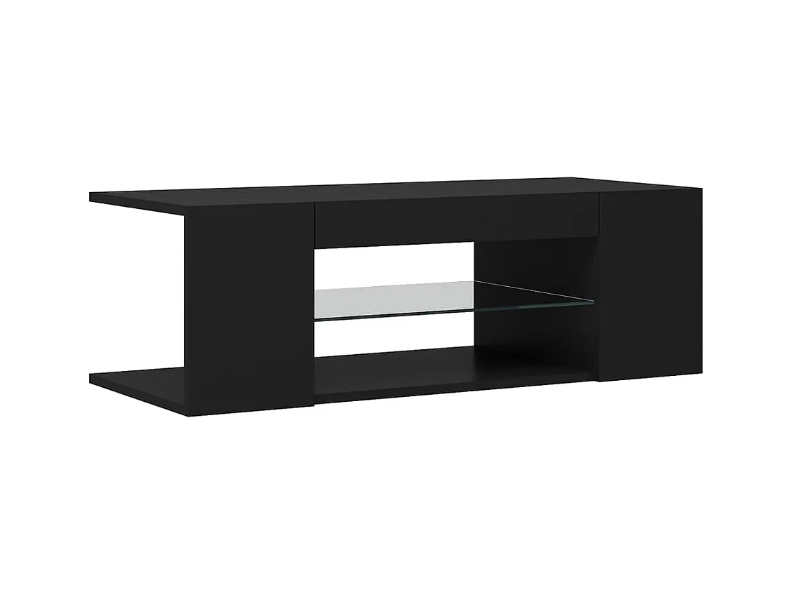Meuble TV avec lumières LED Noir 90x39x30 cm