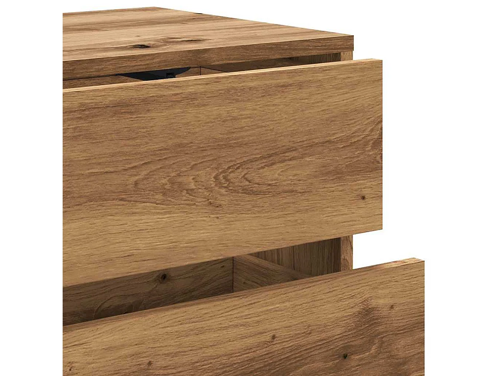 Meuble TV chêne artisanal 80x34x35,5 cm bois d'ingénierie