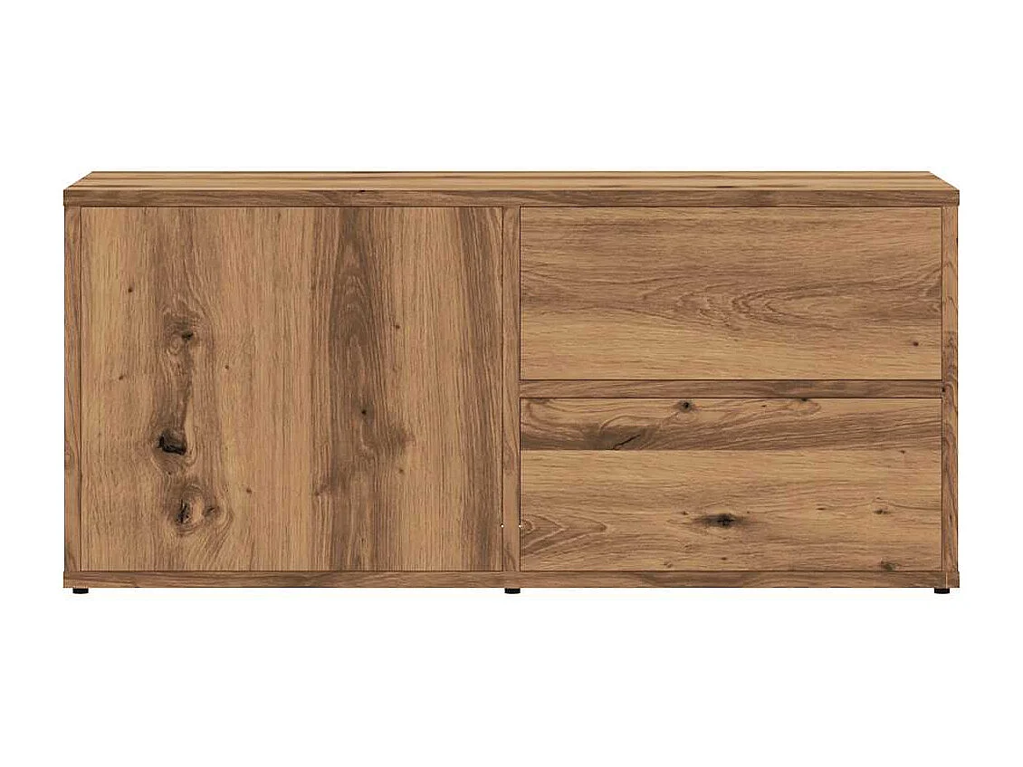 Meuble TV chêne artisanal 80x34x35,5 cm bois d'ingénierie