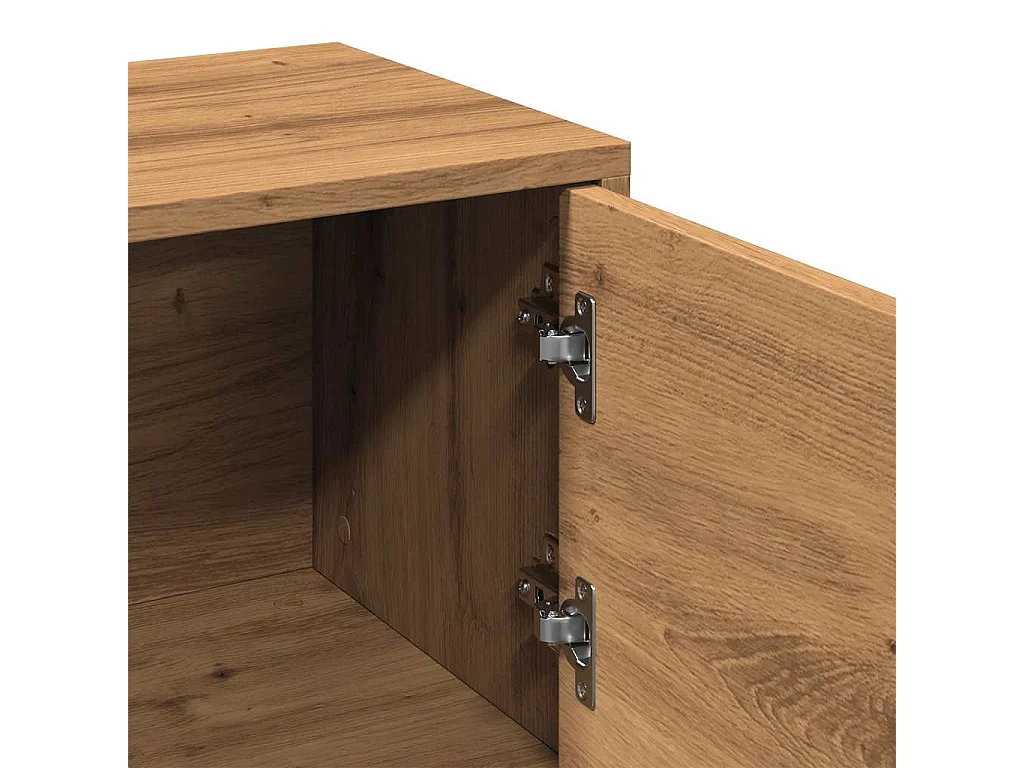 Meuble TV chêne artisanal 102x30x37,5 cm bois d'ingénierie