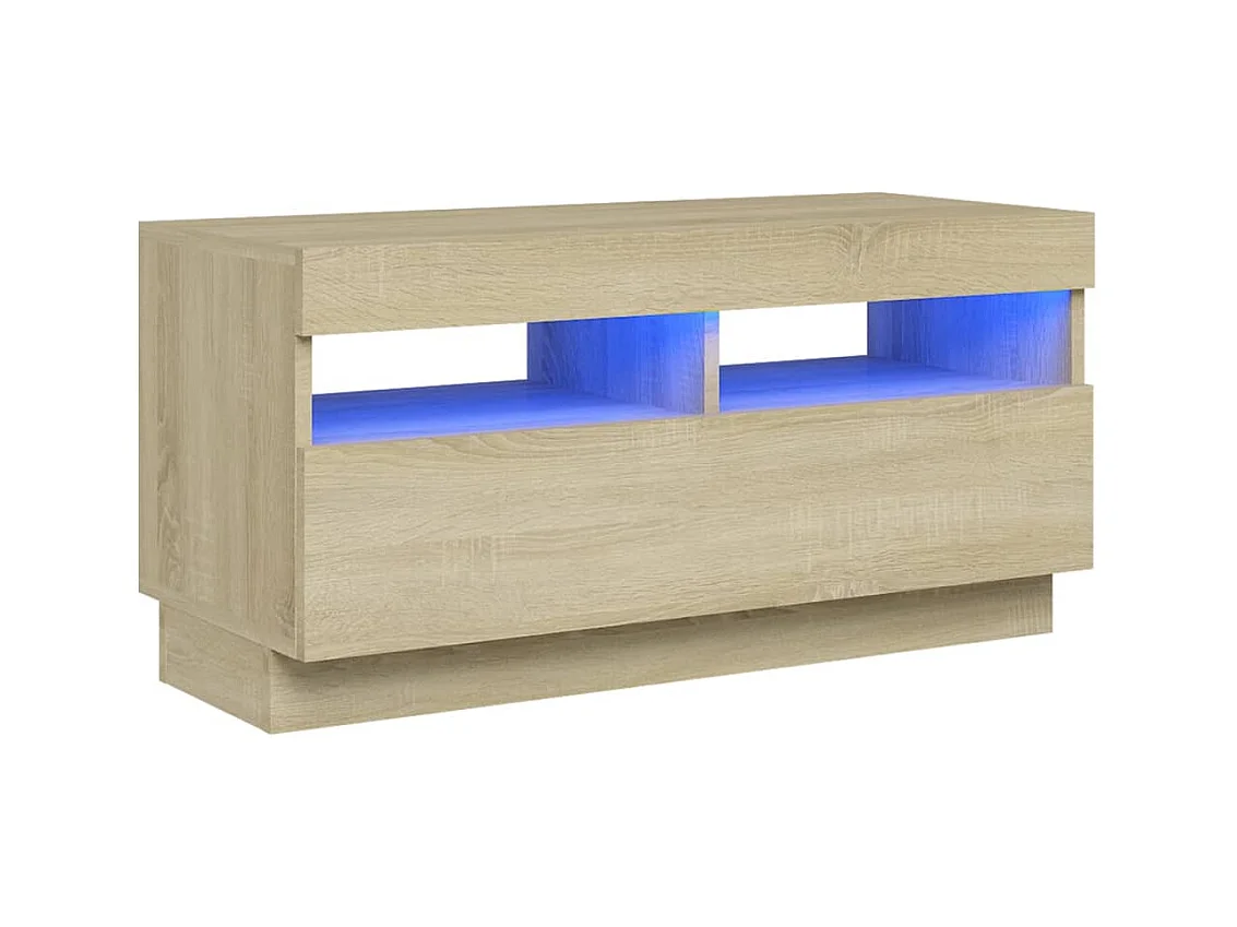 Mueble de TV con luces LED roble Sonoma 80x35x40 cm