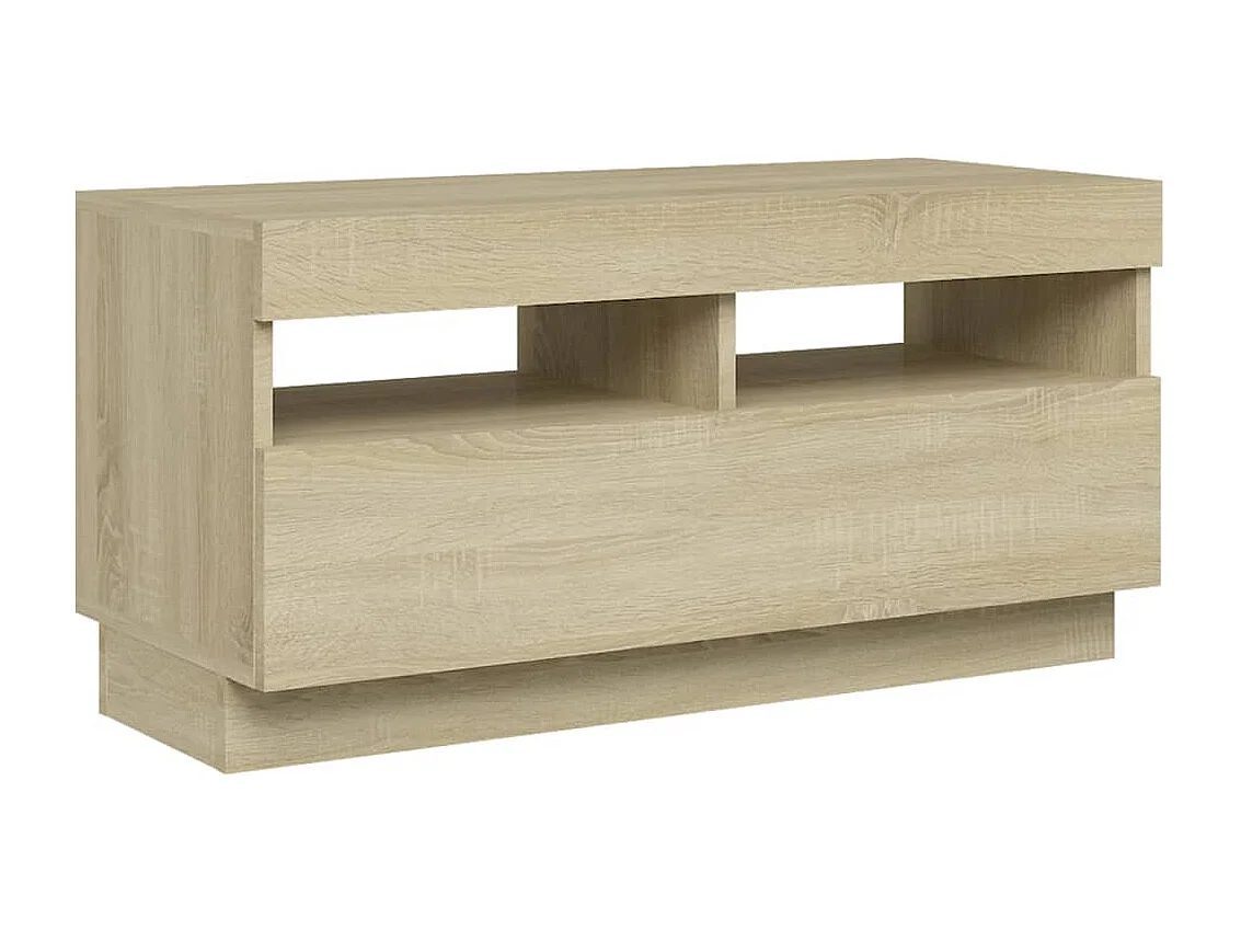Mueble de TV con luces LED roble Sonoma 80x35x40 cm