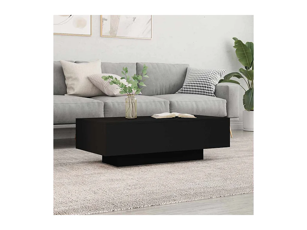 Table basse noir 100x49,5x31 cm bois d'ingénierie