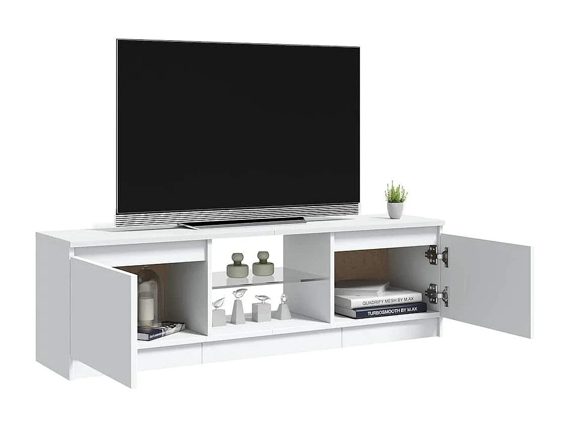 Meuble TV avec lumières LED Blanc 120x30x36 cm