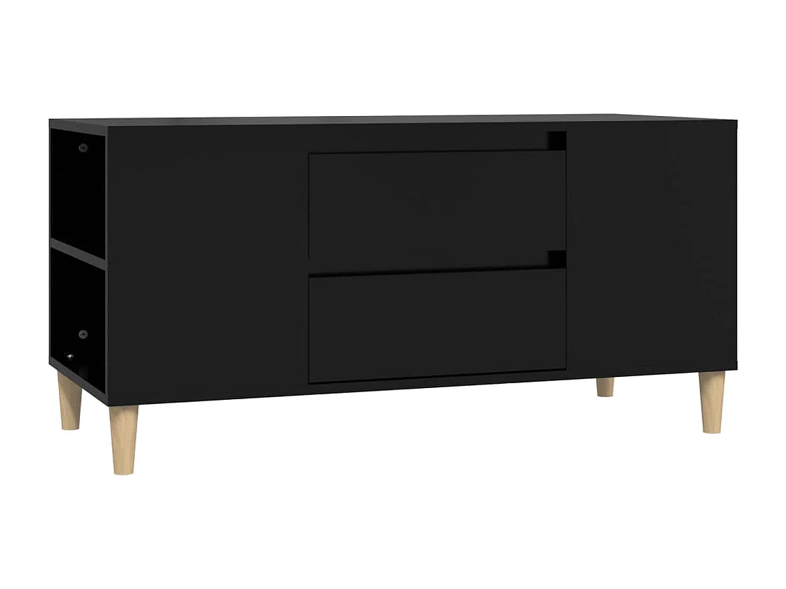 Mueble de TV negro 102x44,5x50 cm Madera de ingeniería