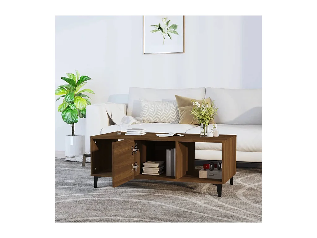 Table basse Chêne marron 102x50x40 cm Bois d'ingénierie